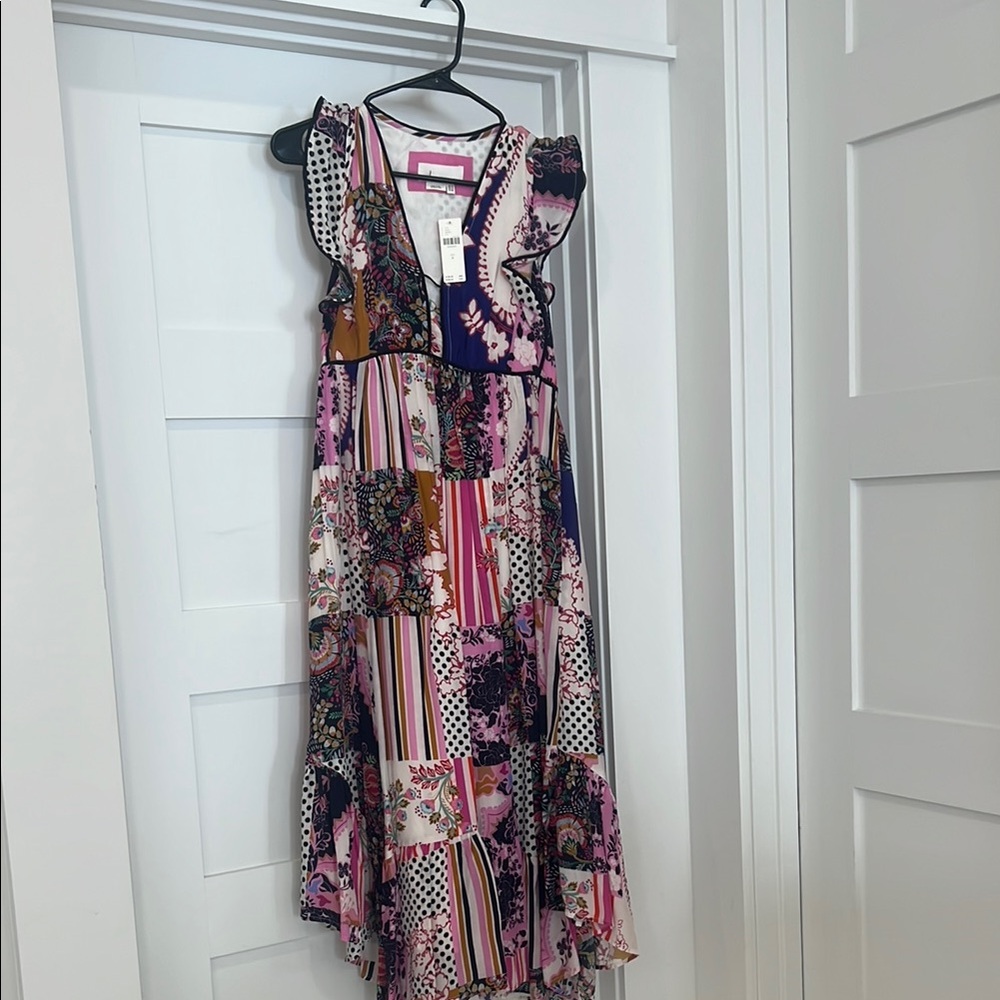Anthropologie Multicolor Patchwork Maxi Dress